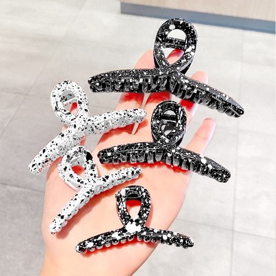 Cute Korean black and white splash ink women's hair clip