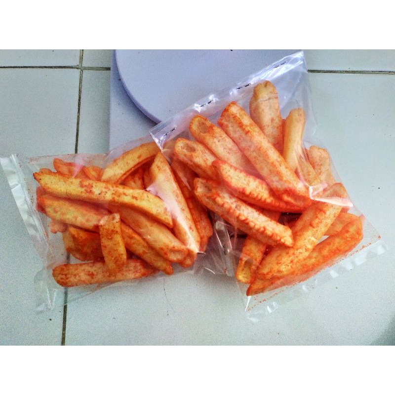 

Cemilan potato pedas manis.