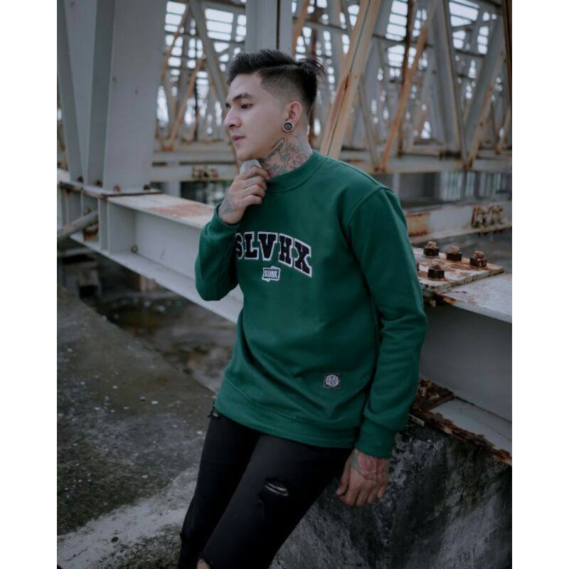 Crewneck Salviohexia Hijau Army Crewneck Salvio Hexia Slvhx