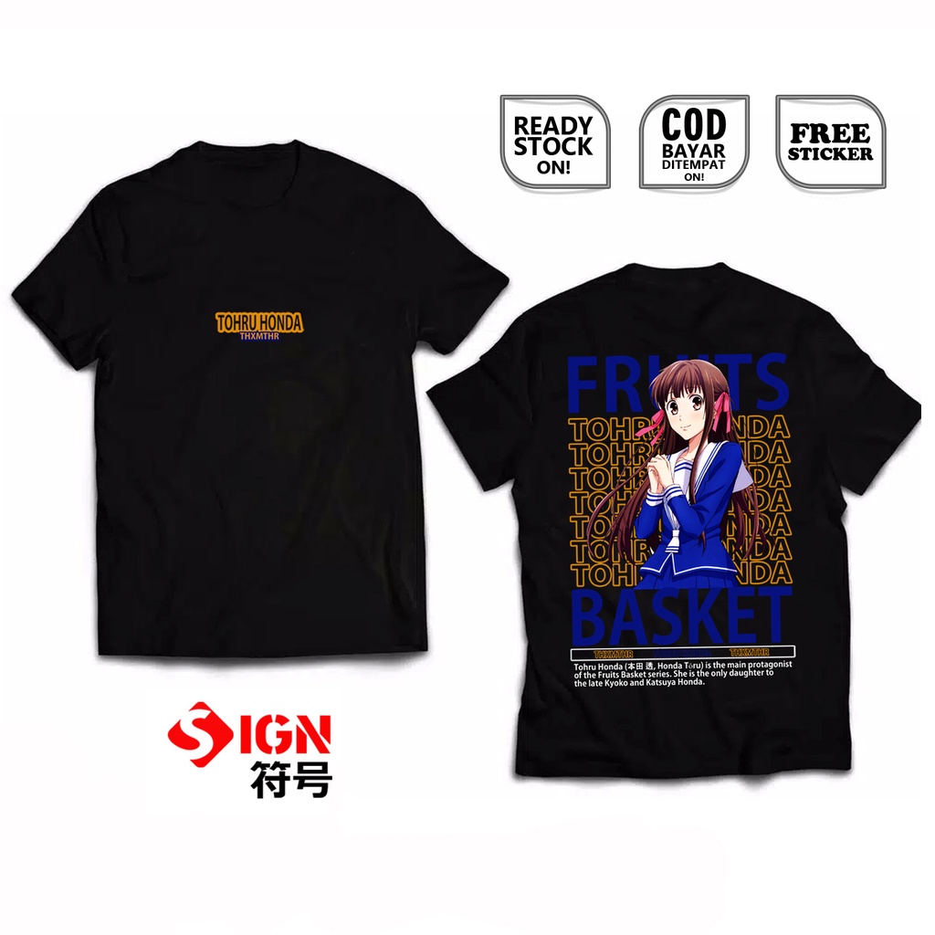 KAOS TOHRU HONDA FRUITS BASKET ANIME MANGA WAIFU WIBU YUKI SOHMA ARISA SAKI DEATH OF KYOKO KYO ISUZU SOHMA KURENO HAJIME BAJU JEPANG COSPLAY JAPAN CULTURE- SIGN CLOTH