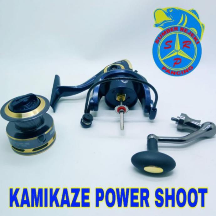 Reel Kamikaze Power Shoot 1000/2000/3000/4000 Power Handle - Blue Gold, 4000