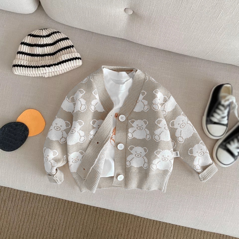 KALILA - SNOWY KIDS BEAR Cardigan Rajut Anak Perempuan Laki Laki Umur 1 - 6 Tahun | Kardigan Anak Cewek Cowok
