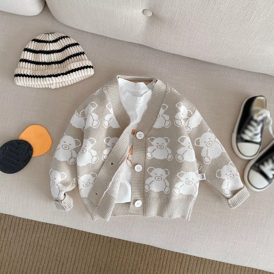 Tokomilkan - Cardigan Anak Usia 1-6 Tahun SNOWY KIDS BEAR  Rajutan Halus Premium