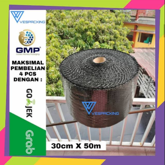 

BUBBLE WRAP TEBAL GMP ORIGINAL BUBBLEWRAP 30CM X 50M WARNA HITAM