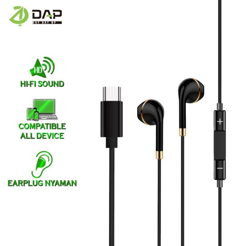 Headset DAP DH-F16 TYPE-C Handsfree DAP DH-F16 TYPE C Earphone DAP DH-F16 TIPE-C ORIGINAL