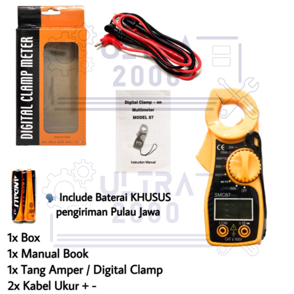 DIGITAL CLAMP METER TANG AMPERE + Tas