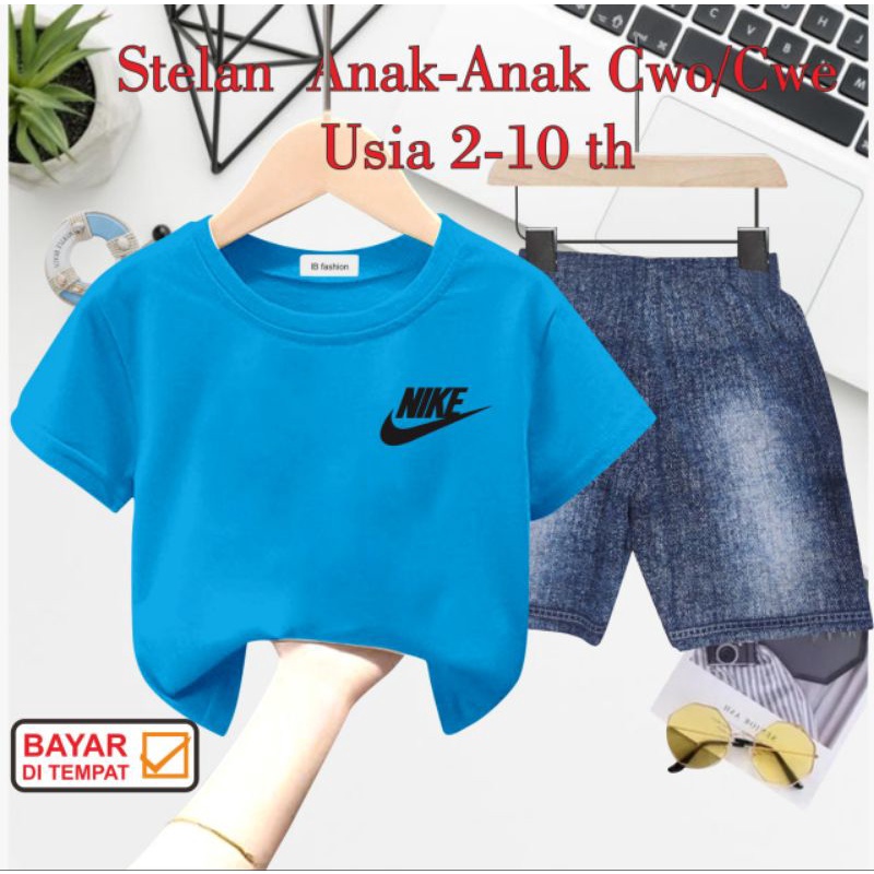 ((IB))SETELAN ANAK2 UNISEX SEMI JEANS/NIK3 DIGITAL SABLON