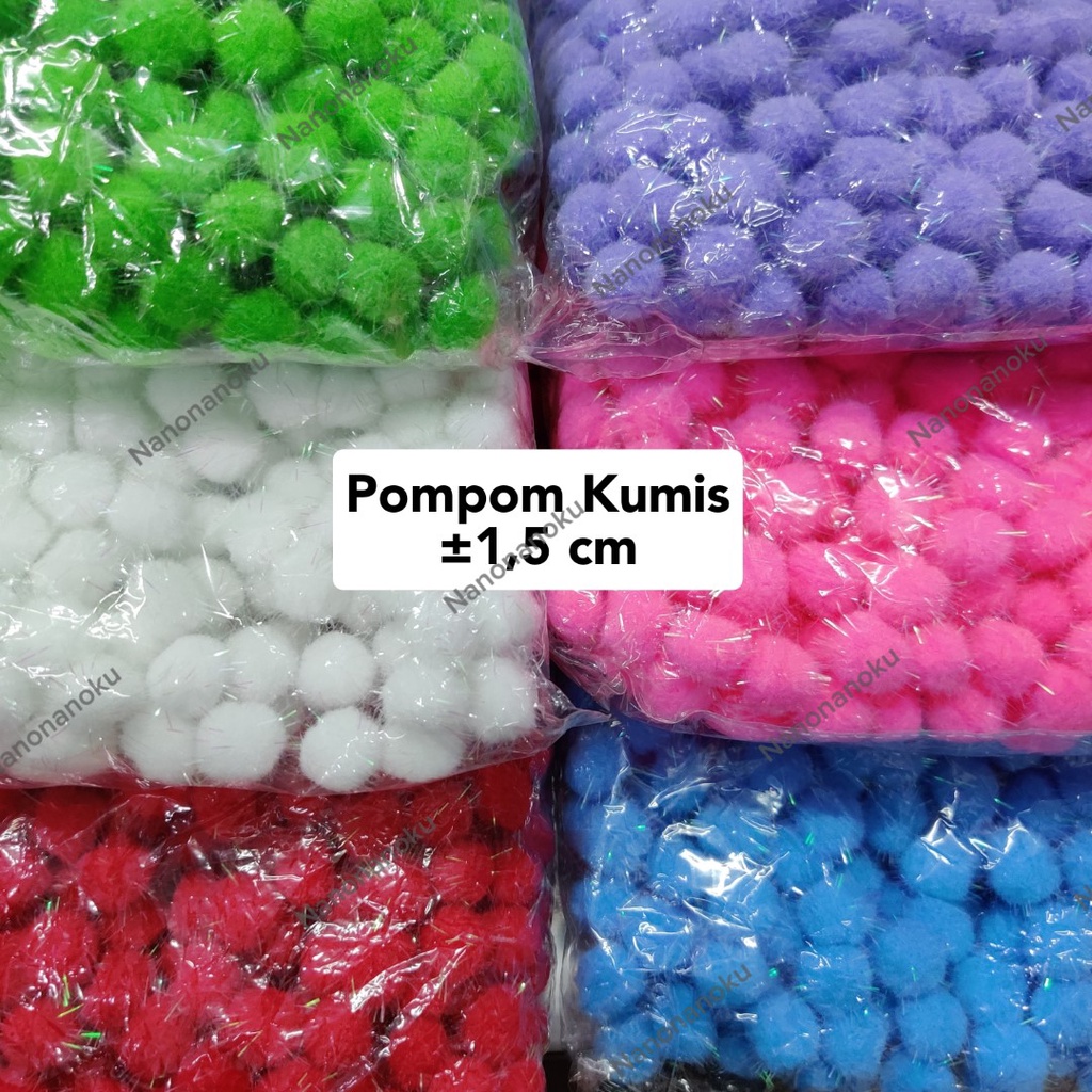 [100 pcs] Pompom KUMIS 1,5 cm Bola Bulu Craft