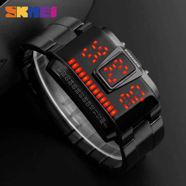 Jam Tangan Pria SKMEI 1179 LED Digital Display Quartz Alloy Band Anti Air Wrist Watch