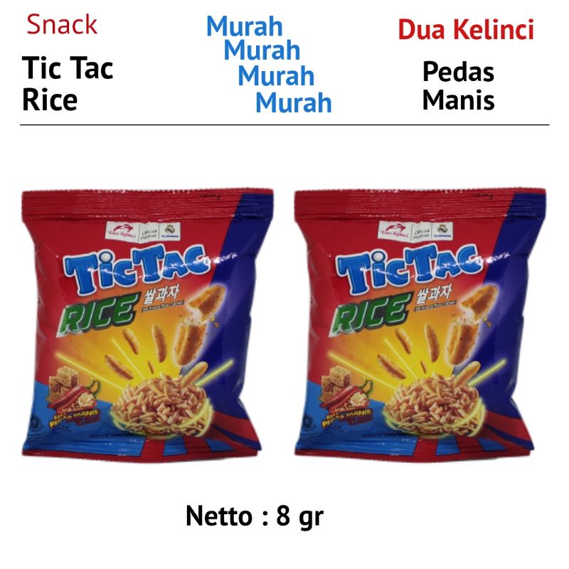 

Dua Kelinci Tic Tac Rice Satu Renceng isi 10x8gr