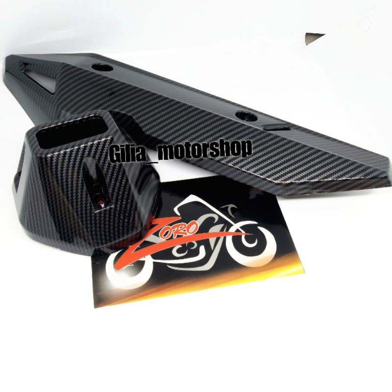 Paket Cover Knalpot Carbon Plus Corong Knalpot Carbon  Vario 125 New Vario 150 New Zoro Fine Ori