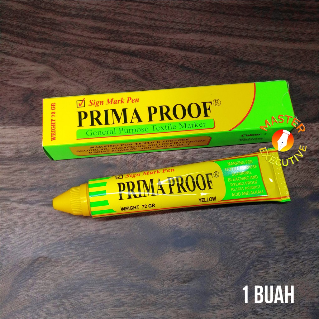 [Buah] Prima Proof Mark Pen Yellow / Spidol Kain Kuning