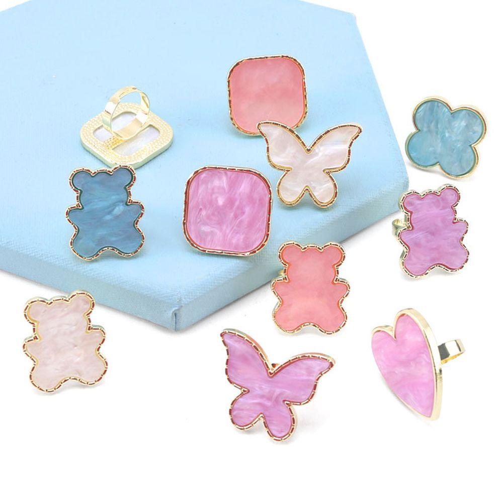 Mxbeauty Cincin Palet Bentuk Kupu-Kupu Beruang Phnom Penh Adjustable Untuk Mencampur Warna Nail Art