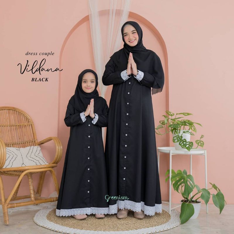VILDANA dress (mom) by Greenism / Dress Couple Ibu anak bahan Katun Madinah /Gamis katun Madinah