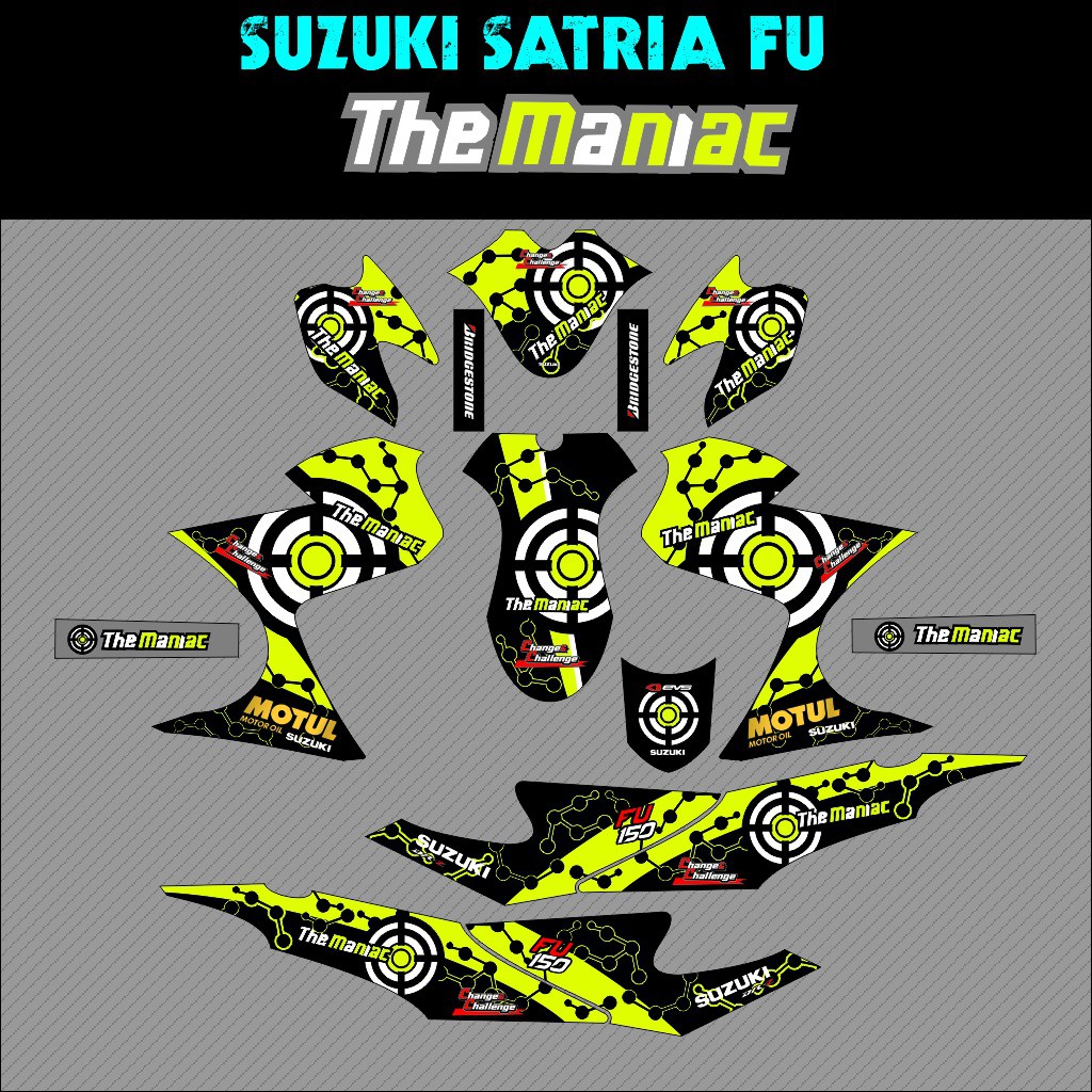 Sticker Striping Stiker Satria Fu Iannone The Maniac Joe Hijau