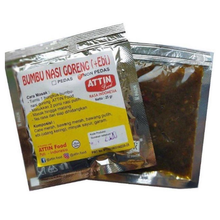 

Bumbu Nasi Goreng +Ebi (Non Pedas) 25 gr (5's) Attin Food