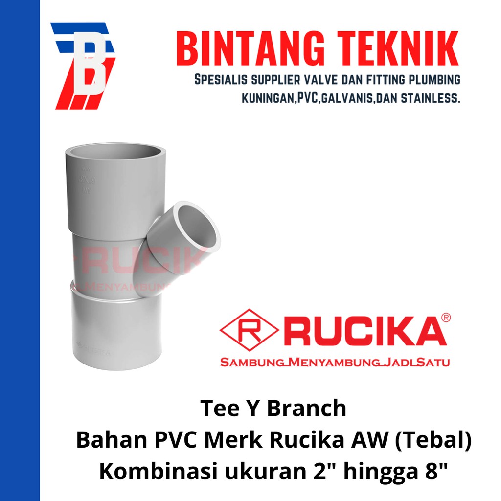 Jual Vlok Tee Y Branch Pvc Rucika X Aw Tebal Shopee Indonesia