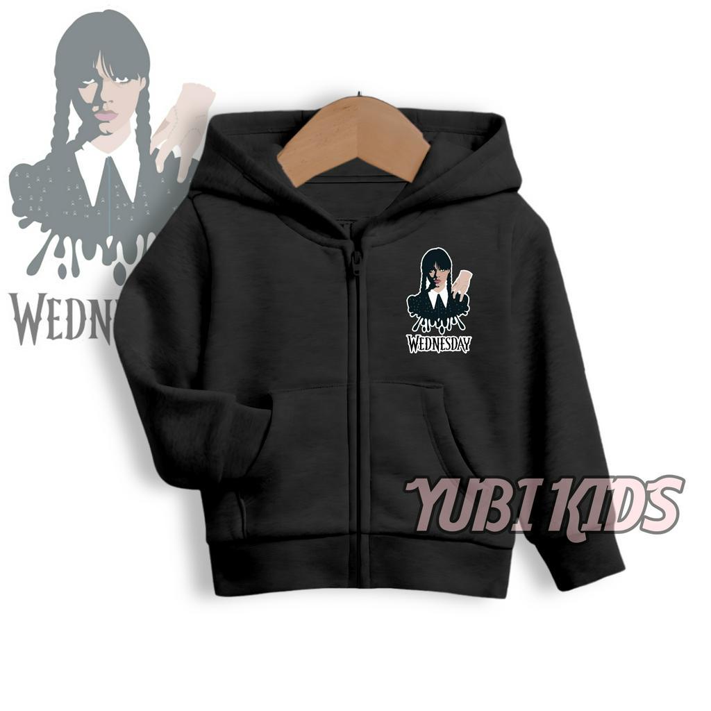 Hoodie Zipper Anak Wednesday Addams