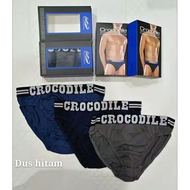 Celana dalam pria dewasa crocodile isi 3pcs 100% katun hiprip karet