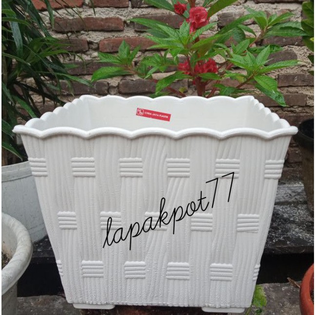 Pot Kotak CJP motif rotan 30