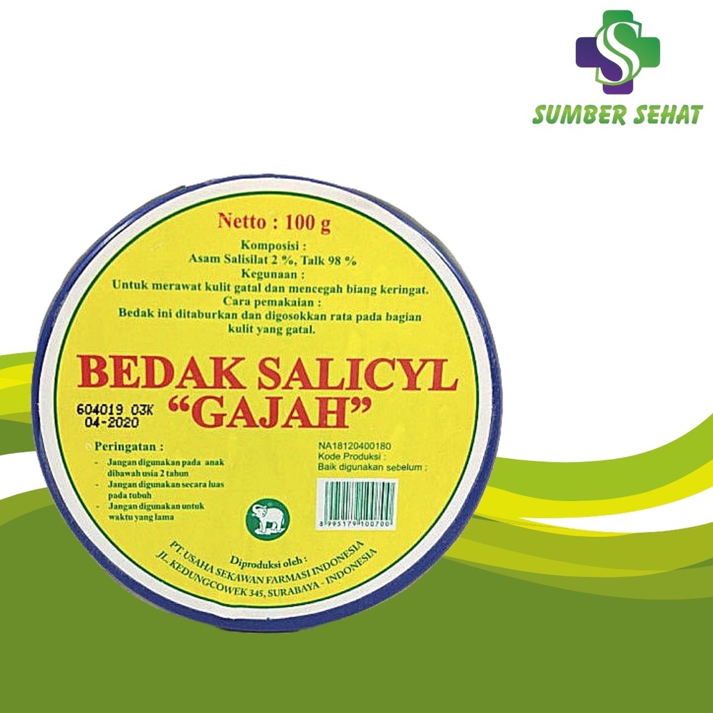 BEDAK SALICYL NON MENTHOL GAJAH DOS 100 GRAM