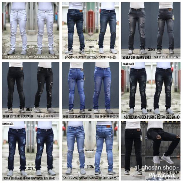 CELANA JEANS RIPPED SOBEK PRIA / CELANA LEVIS PANJANG PRIA BEST SELLER