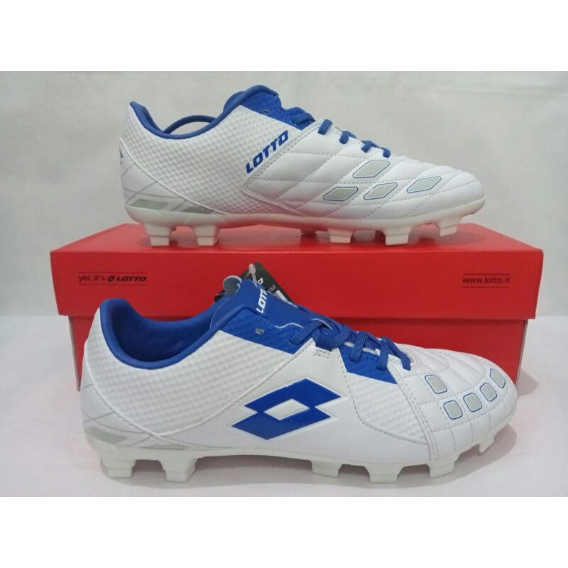 Sepatu Bola Lotto Squadra FG White/Dawn Blue L [01010012]