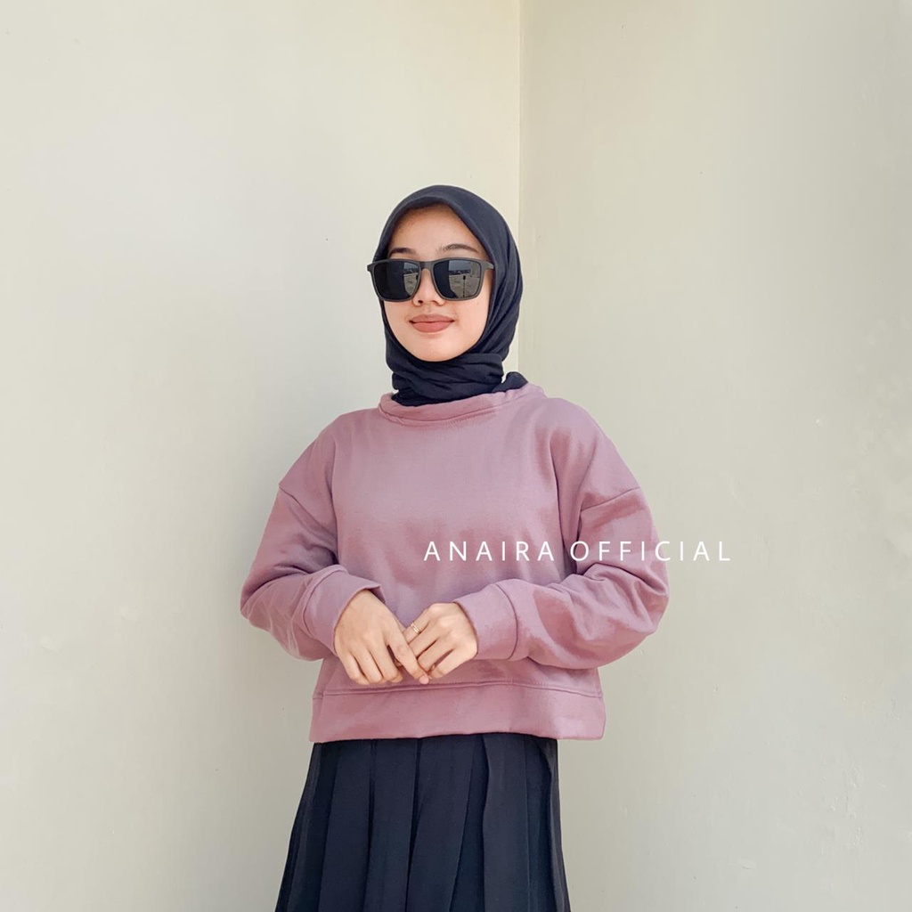 SWEATER BASIC CROP OVERSIZE WANITA