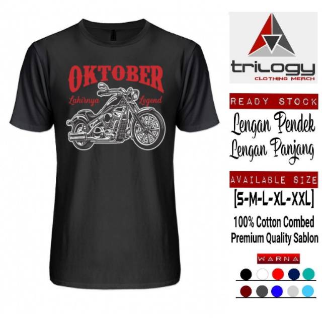 KAOS KELAHIRAN OKTOBER KAOS BULAN OKTOBER LAHIRNYA LEGEND KAOS OKTOBER LEGEMD MOTORCYCLE DESIGN
