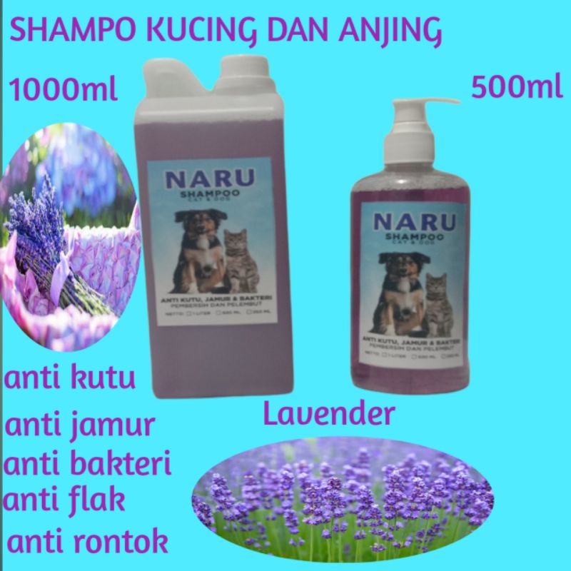 SHAMPO KUCING DAN ANJING ANTI KUTU/JAMUR/ BAKTERI/FLAK &amp; ANTI RONTOK 1 LITER-500ml..