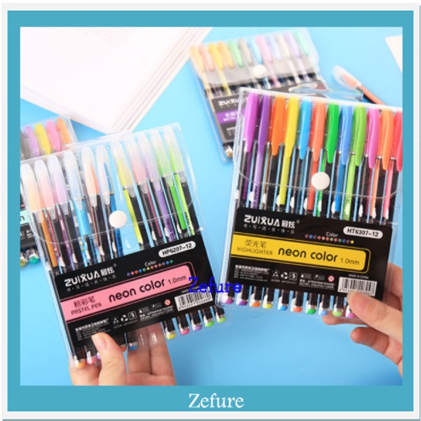 

Pulpen Gel Warna Warni 12pcs