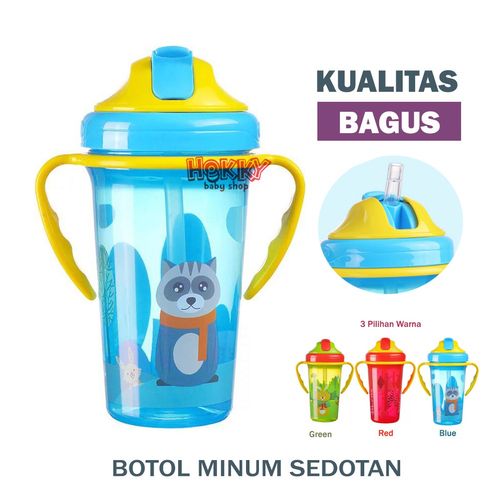 HK Gelas Botol Minum Sedotan Anak Bayi Balita 350 ml Training Cup