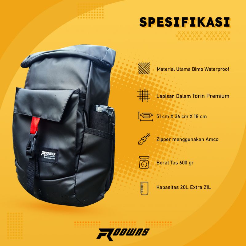 Tas Ransel Pria Backpack Waterproof Thor Tas Outdoor Tas Punggung Roowns Bomber