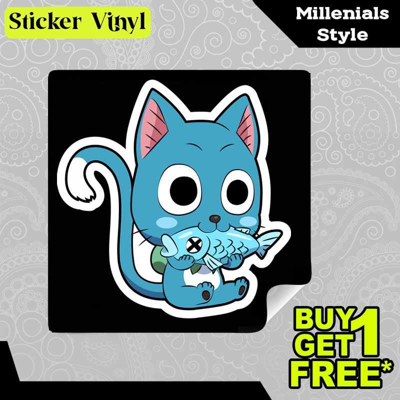 

Stiker Sticker Fairy Tail Happy Funko Anime Fairy Tail Aesthetic Bahan Vinyl Satuan Anti Air