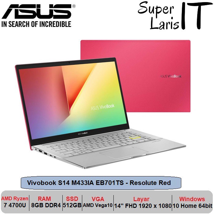 Laptop Asus Vivobook S14 M433IA Ryzen 7 4700U|8GB|512GB