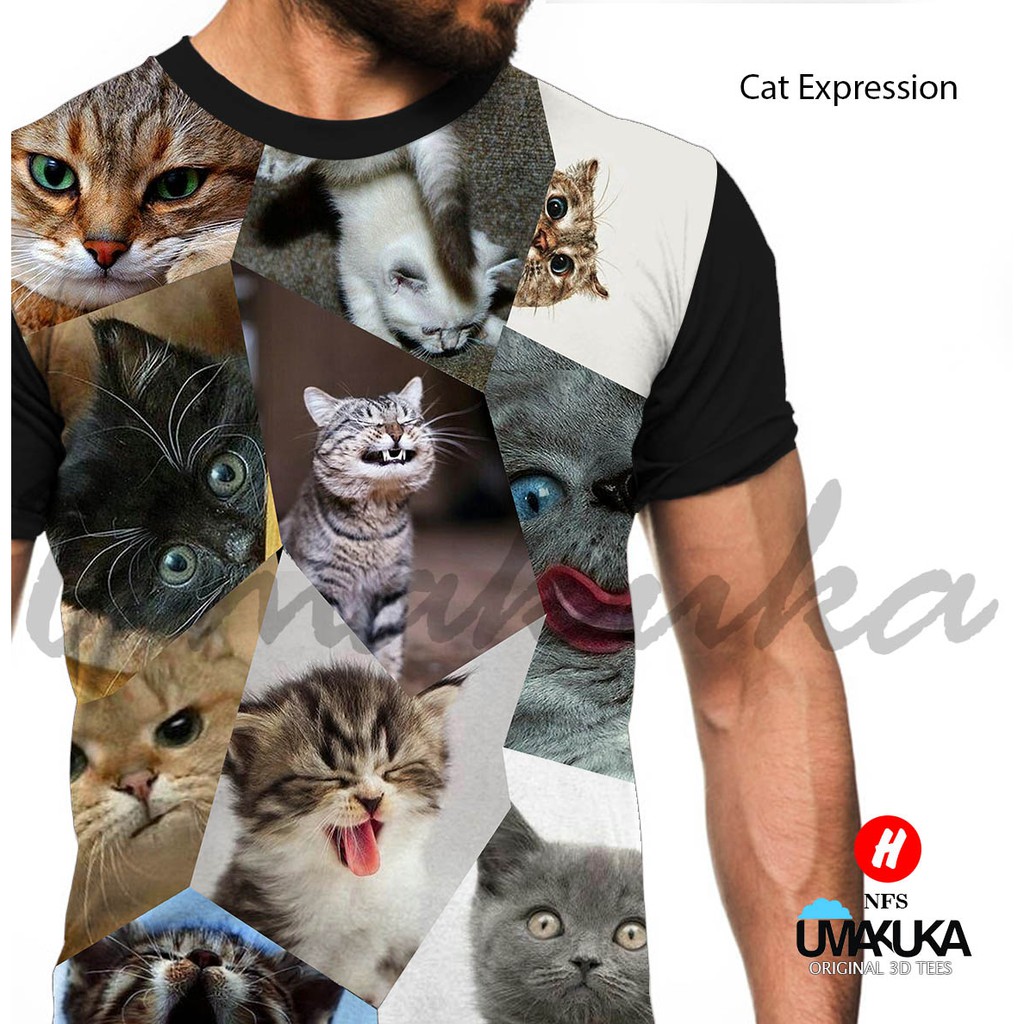 KAOS FULLPRINT GAMBAR KUCING TERLARIS / KAOS KUCING / KAOS FLLPRINT