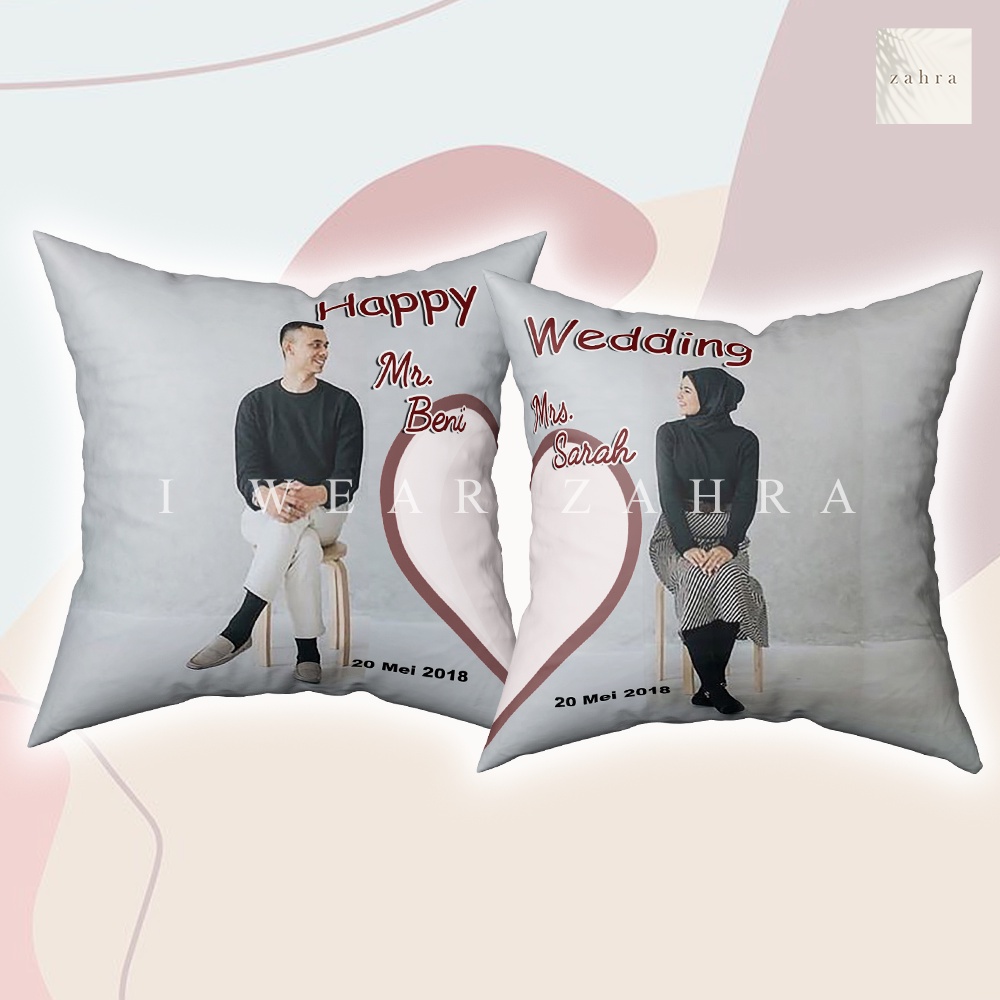 BANTAL CUSTOM COUPLE - Kado Wisuda Ultah Anniversary Wedding Graduation Pernikahan Foto Printing