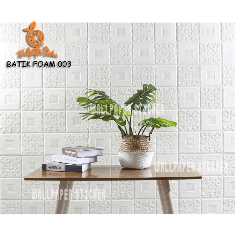 Wallpaper Dinding wallpaper stiker Foam Motif Brickfoam 3D Ukuran 70Cm X 70 Cm