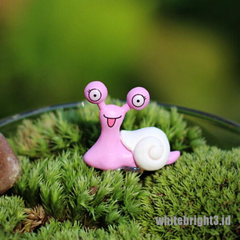 (white3) Miniatur Siput Bahan Resin Untuk Dekorasi Rumah Boneka