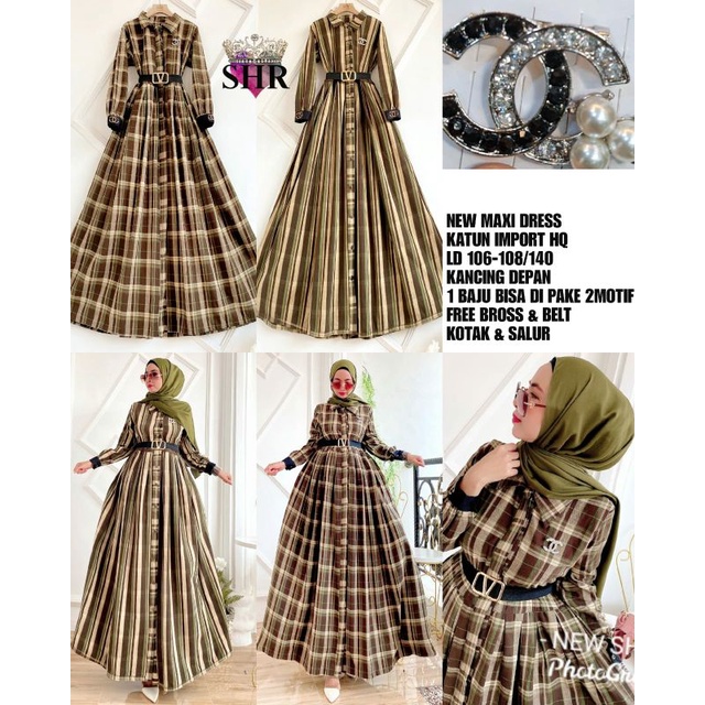NEW MAXI DRESS KATUN IMPORT HQ LD 106-108/140 1 BAJU 2 MOTIF 100% ORI SHR