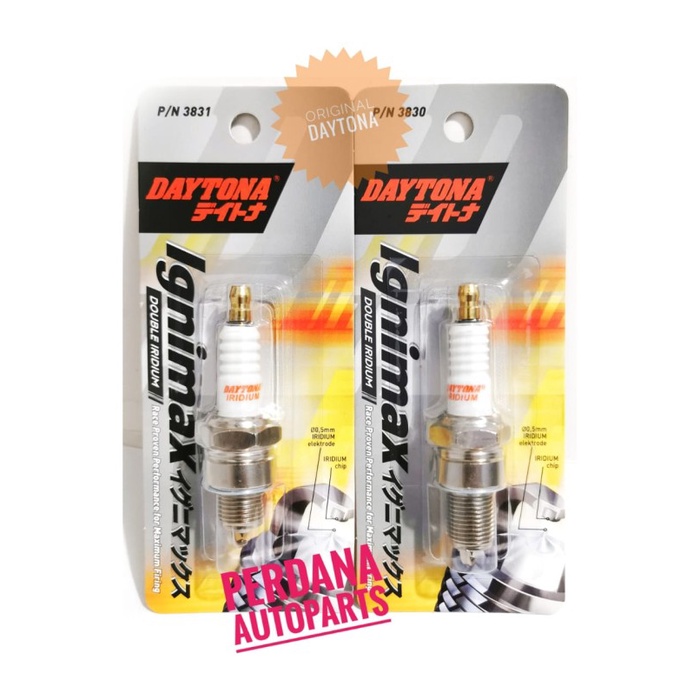 Busi Motor 2Tak Drat Pendek Panjang Pasti Asli Daytona Double Iridium