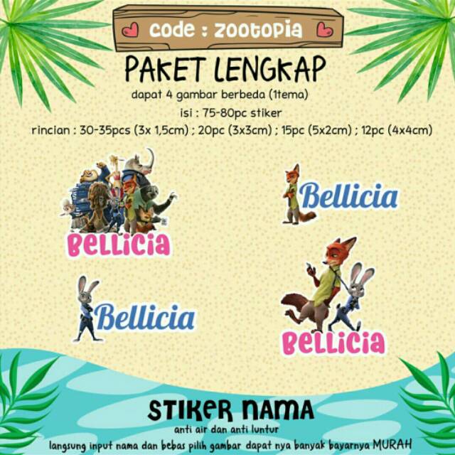 

70 PCS STICKER NAMA KARAKTER