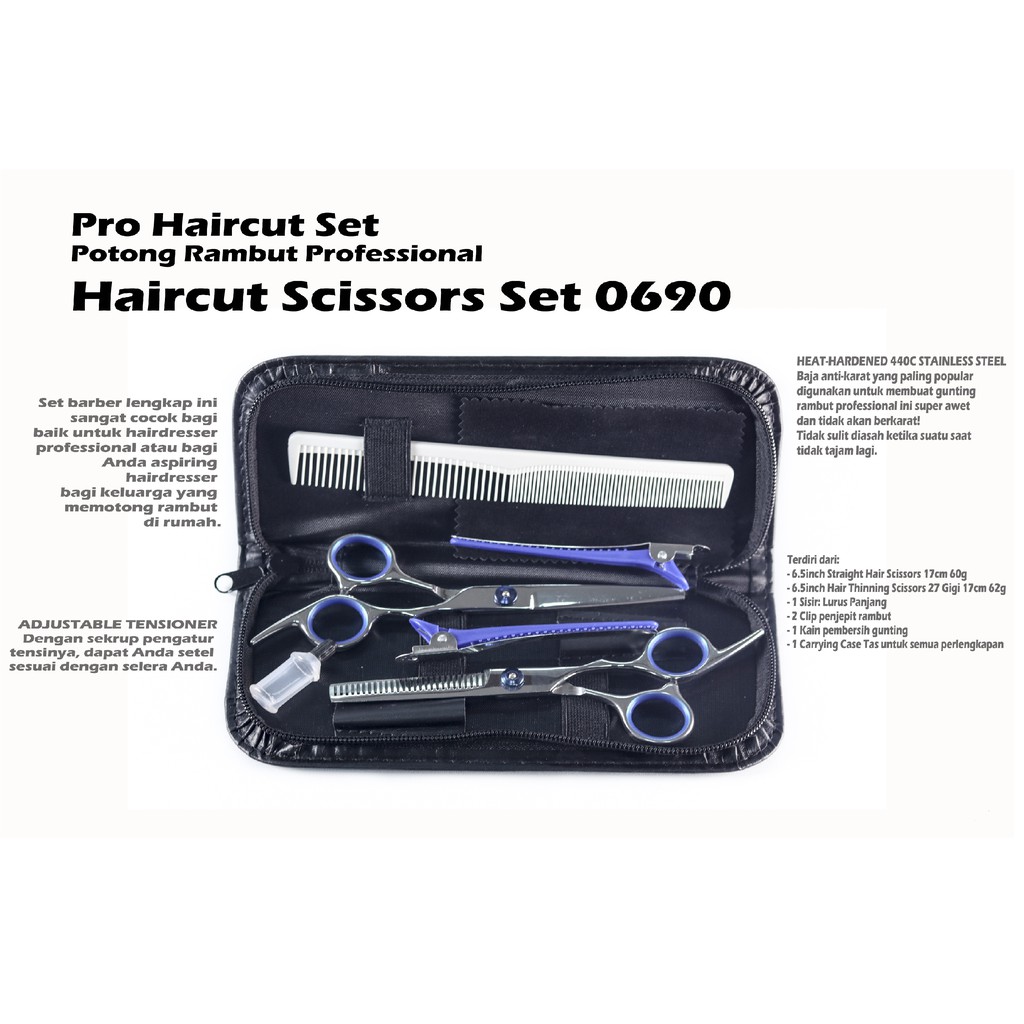 Pro Haircut Set Potong Rambut Professional Haircut Scissors Set 0690