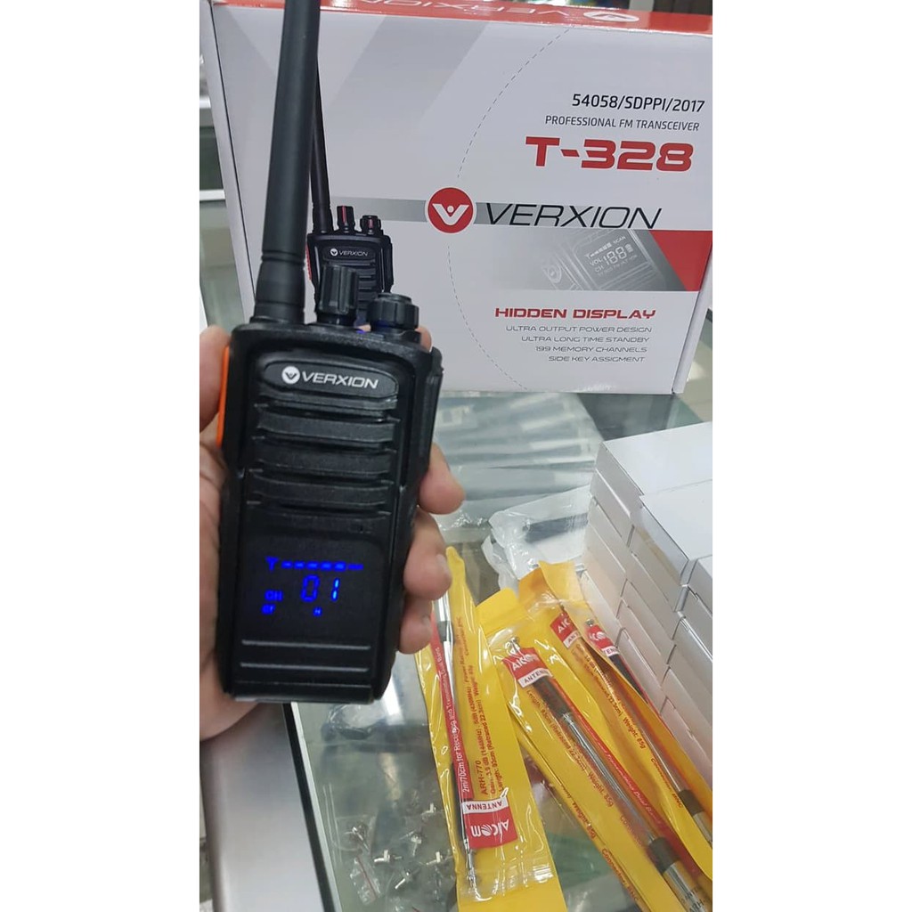 Verxion T-328 HT VHF Layar Tersembunyi Garansi T328 WT Handie Talkie