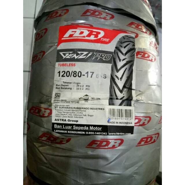 Ban FDR 120/80-17 GenziPro Tubeless