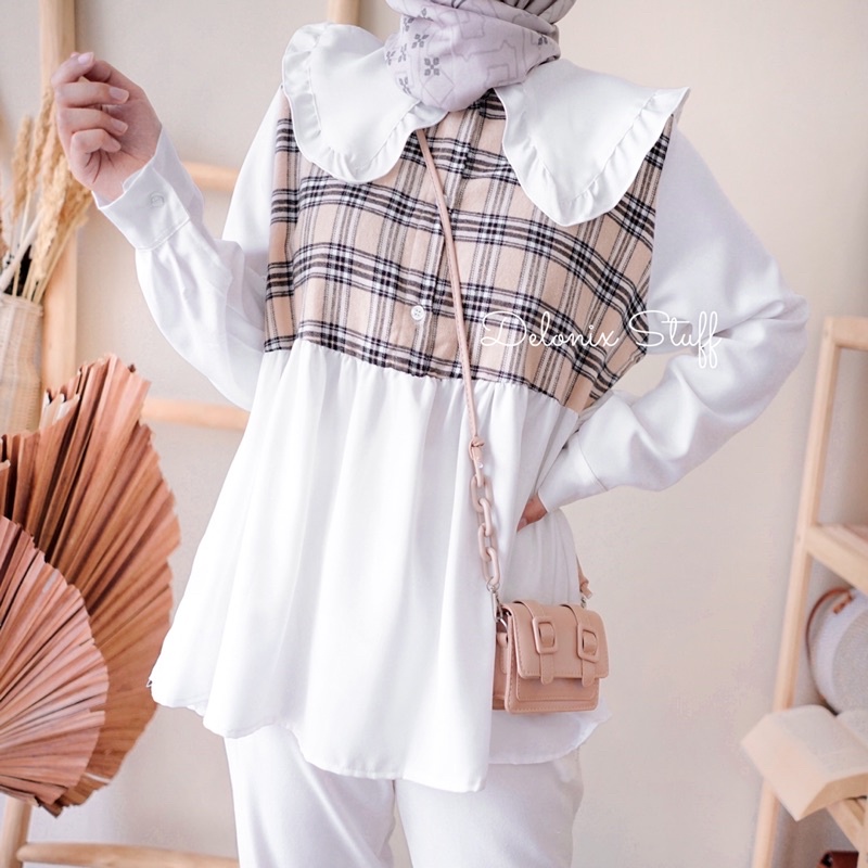 Shelby flanel peplum top