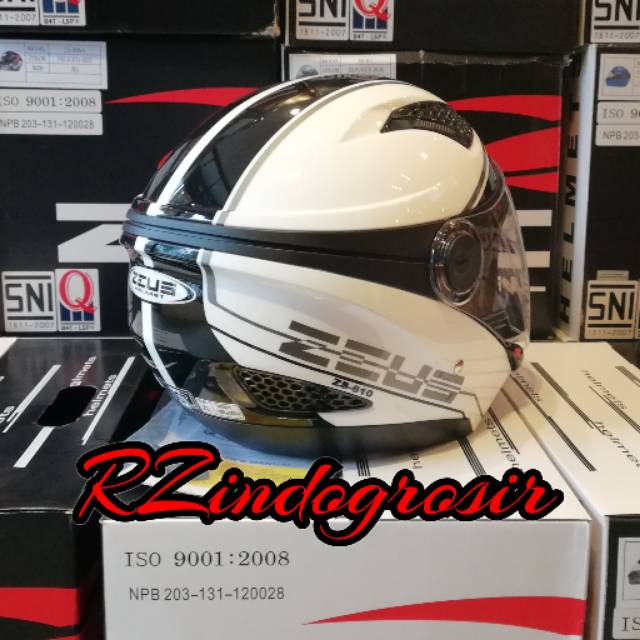 HELM ZEUS ZS610 ZS 610 ZS-610 WHITE 0017 BLACK GRAFIK