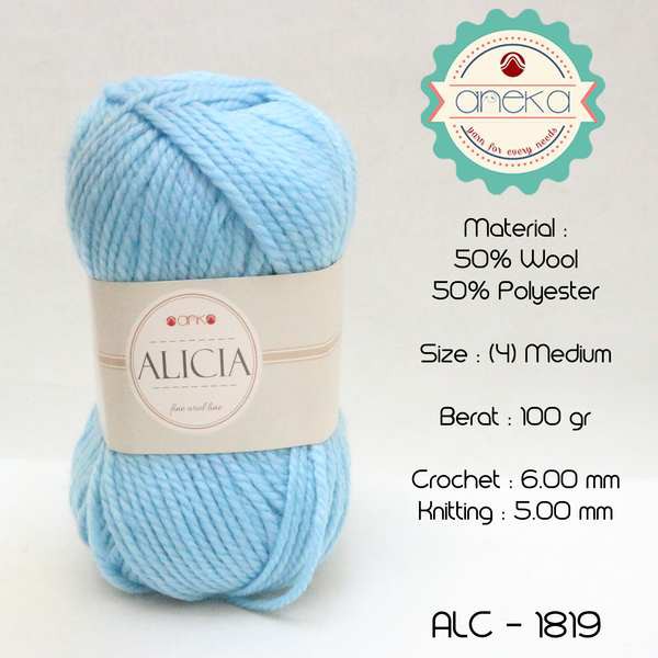 Benang Rajut Wool Alicia Yarn - 1819