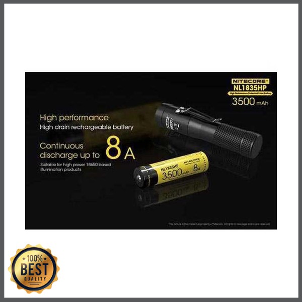 TG-BB029 NITECORE 18650 Baterai Li-ion High Perform 3500mAh 3.6V 8A - NL1835HP