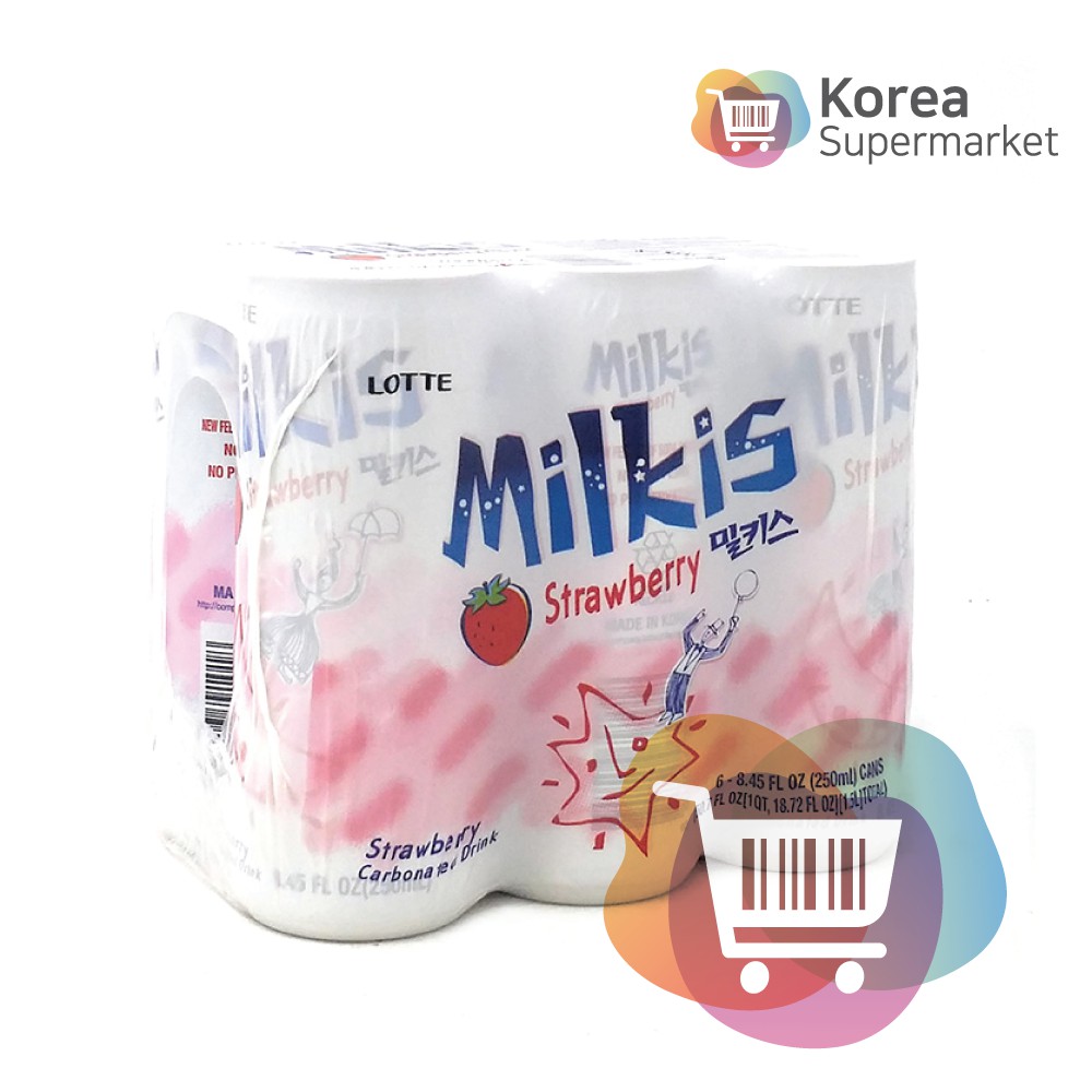 Lotte Milkis Stawberry 250ml/Soda Susu Rasa Stawberry Asli Korea